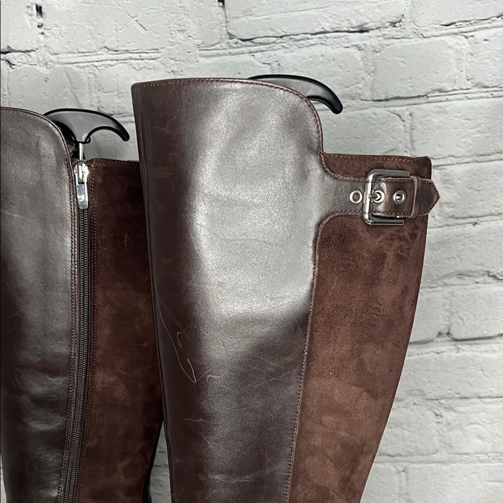 Marc Fisher Elegant Brown Leather Knee-High Boots